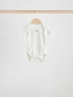 Next Ecru Fairy Short Sleeve Bodysuits 5 Pack^ Multipacks|Bodysuits & Vests