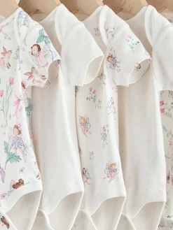 Next Ecru Fairy Short Sleeve Bodysuits 5 Pack^ Multipacks|Bodysuits & Vests