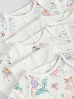 Next Ecru Fairy Short Sleeve Bodysuits 5 Pack^ Multipacks|Bodysuits & Vests