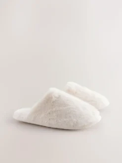 Next Faux Fur Mule Slippers^Women Slippers|All Night & Lounge