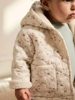 Discount Next Ecru Floral Baby Crinkle Jersey Coat (0mths-2yrs)