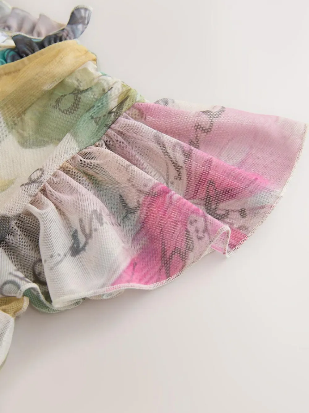 Next Pleated Mesh Print V-Neck Occasion Maxi Dress^Women Occasion Dresses|Maxi Dresses