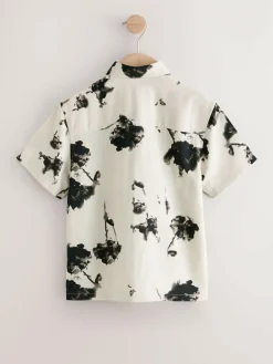 Next Ecru Floral Short Sleeve Printed Shirt (3-16yrs)^BOY Shirts