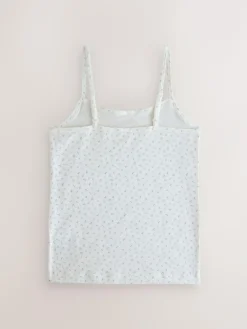 Online Next Strappy Printed Cami Vests 3 Pack (1.5-16yrs) Ecru Floral