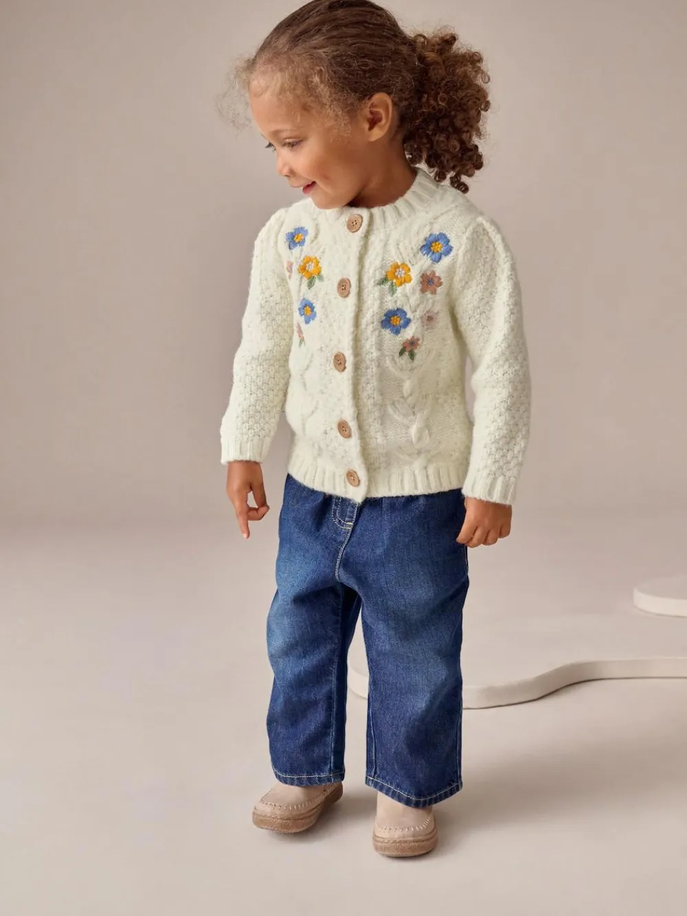 Discount Next Ecru Flower Embroidered Cardigan (3mths-10yrs)