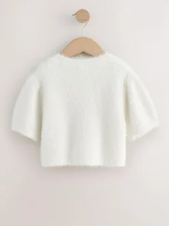 Next Fluffy Short Sleeve Top (3-16yrs) Ecru