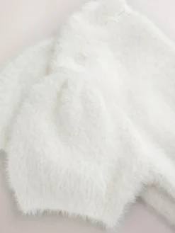 Next Fluffy Short Sleeve Top (3-16yrs) Ecru