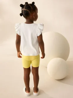 Next Frill Shoulder Ribbed Vest (3mths-7yrs) Ecru