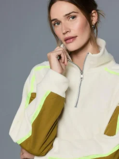 Next Half Zip Fleece with Colourblock Panels^Women Hoodies & Sweatshirts|Coats & Jackets