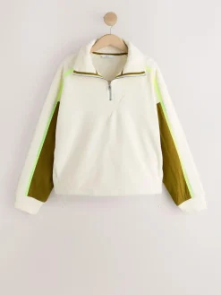 Next Half Zip Fleece with Colourblock Panels^Women Hoodies & Sweatshirts|Coats & Jackets