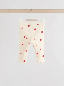 Next Baby Top and Leggings 2 Piece Set (0mths-2yrs) Ecru Hearts