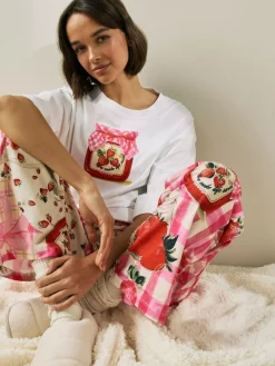 Next Ecru Jam Short Sleeve Pyjamas^Women Pyjamas|All Night & Lounge