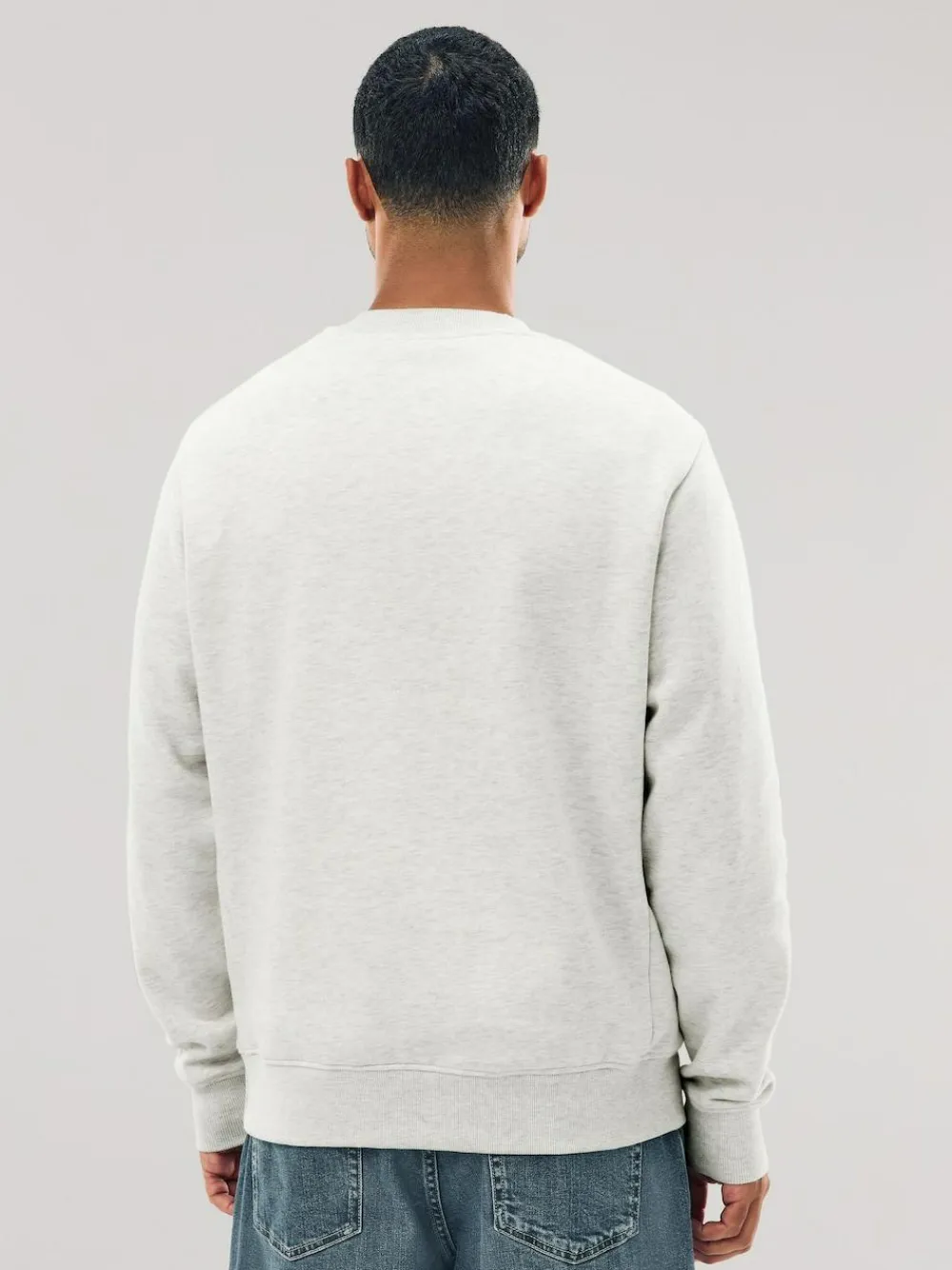 Next Ecru Marl Regular Fit Heavyweight Cotton Rich Crew Neck Sweatshirt^ Nightwear|Sweatshirts & Hoodies