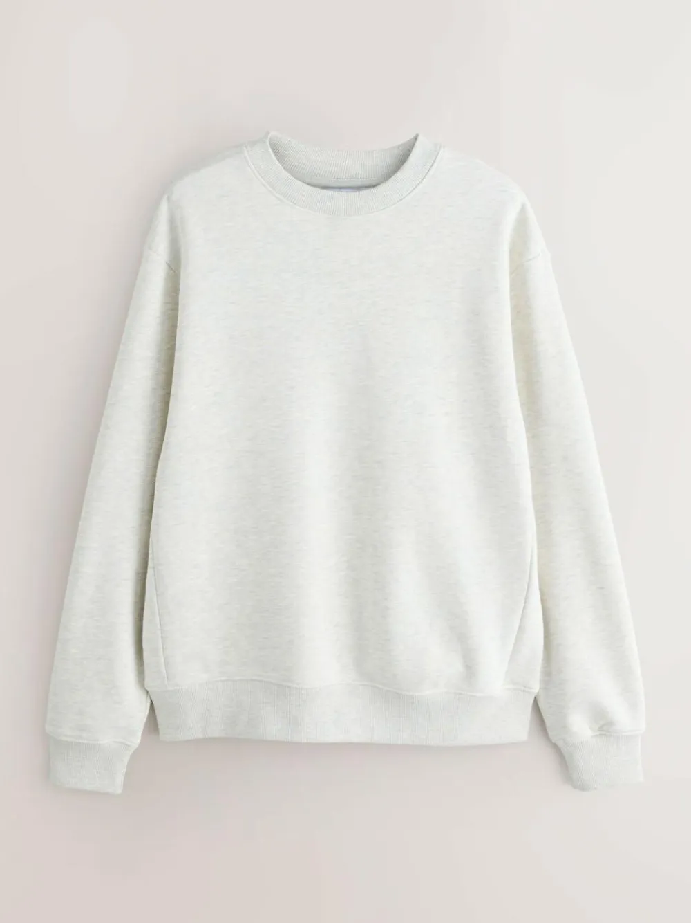 Next Ecru Marl Regular Fit Heavyweight Cotton Rich Crew Neck Sweatshirt^ Nightwear|Sweatshirts & Hoodies