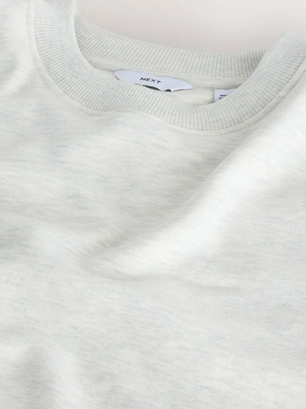 Next Ecru Marl Regular Fit Heavyweight Cotton Rich Crew Neck Sweatshirt^ Nightwear|Sweatshirts & Hoodies