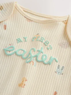 Best Next Ecru My First Easter Long Sleeve Baby Bodysuit