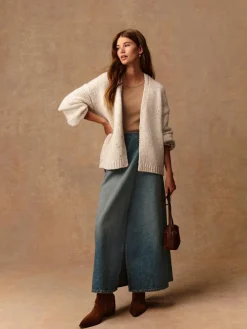 Next Ecru Neppy Soft Touch Chunky Knit Cardigan