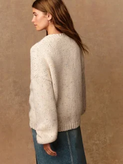 Next Ecru Neppy Soft Touch Chunky Knit Cardigan