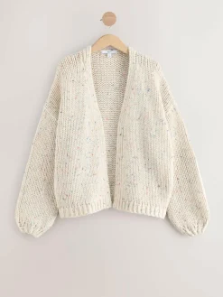 Next Ecru Neppy Soft Touch Chunky Knit Cardigan