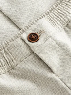 Next Ecru Neutral Smart Linen Blend Trousers (3-16yrs)^BOY Pants & Chinos