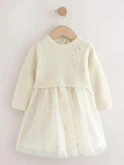Next Ecru Occasion Dress (3mths-10yrs)^ Baby Girls|Knitwear