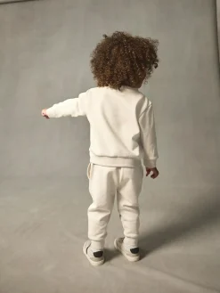 Sale Next Ecru Off White Logo Sweatshirt And Joggers Set (3mths-7yrs)