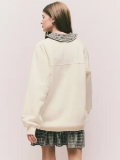 Online Next Relaxed Fit Heavyweight Longline Crew Neck Sweatshirt Ecru Off White