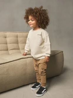 Online Next Utility Sweatshirt and Super Skinny Joggers Set (3mths-7yrs) Ecru Off White