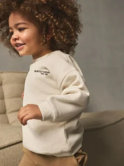 Online Next Utility Sweatshirt and Super Skinny Joggers Set (3mths-7yrs) Ecru Off White