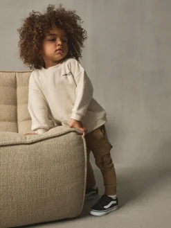 Online Next Utility Sweatshirt and Super Skinny Joggers Set (3mths-7yrs) Ecru Off White