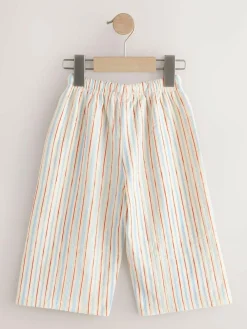 Hot Next Ecru Red & Blue Stripe Wide Leg Trousers (3mths-7yrs)