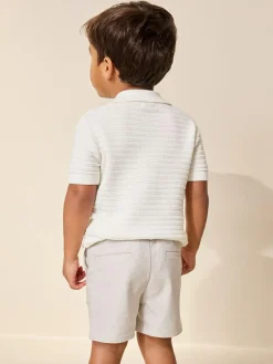 Next Revere Collar Short Sleeve Knitted Polo Shirt (3mths-7yrs)^BOY Knitwear|Knitwear