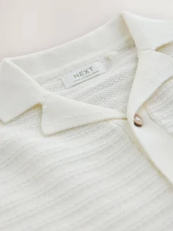 Next Revere Collar Short Sleeve Knitted Polo Shirt (3mths-7yrs)^BOY Knitwear|Knitwear