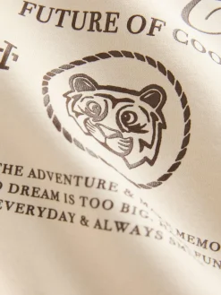 Next Ecru Safari Club Back Printed Crew Neck Jersey Sweatshirt (3mths-7yrs)^BOY Sweatshirts & Hoodies|Sweatshirts & Hoodies