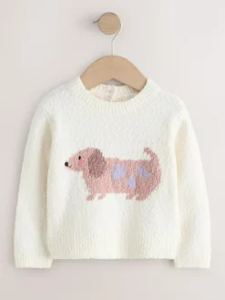 Next Ecru Sausage Dog Jumper (3mths-7yrs)^ Knitwear|Knitwear