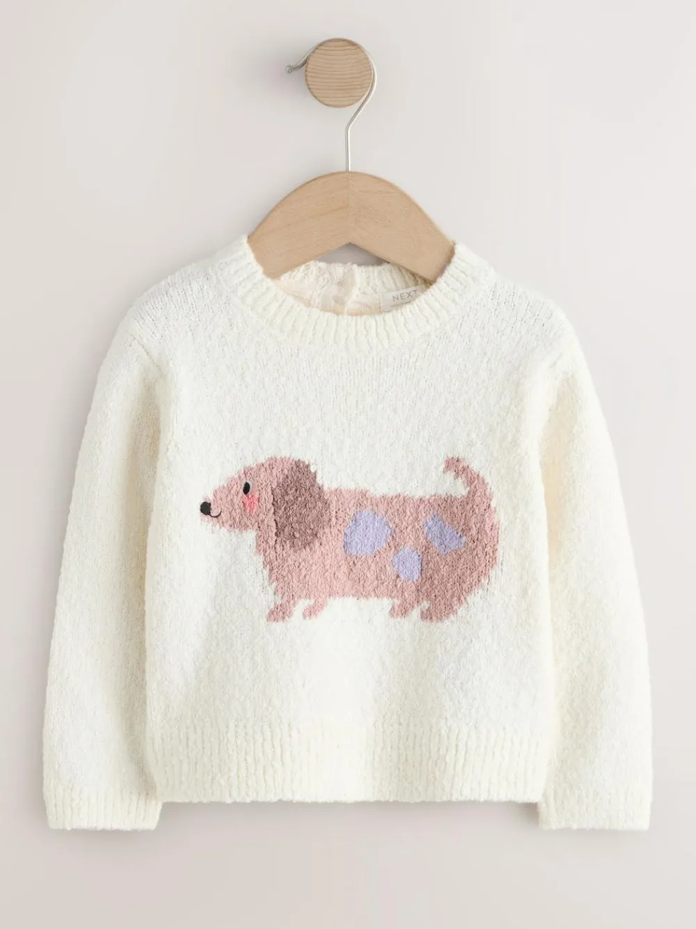 Next Ecru Sausage Dog Jumper (3mths-7yrs)^ Knitwear|Knitwear