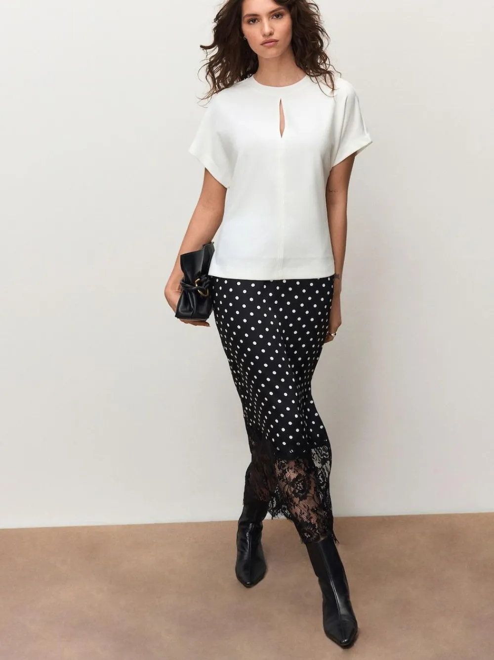 Next Short Sleeve Keyhole Crew Neck Top^Women Tops & T-Shirts|Blouses & Shirts