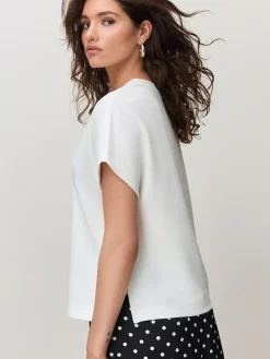 Next Short Sleeve Keyhole Crew Neck Top^Women Tops & T-Shirts|Blouses & Shirts
