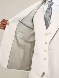 Clearance Next Ecru Slim Fit Textured Suit Jacket