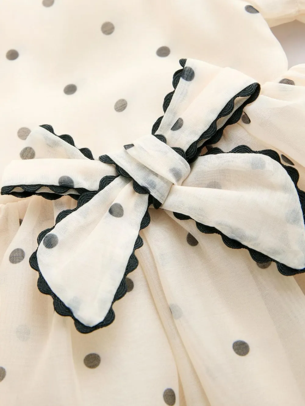 Online Next Ecru Spot Bow Dress (3mths-8yrs)
