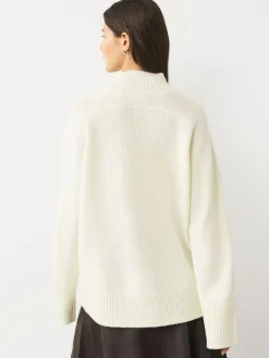 Discount Next Stand Neck Chunky Knit Jumper With Wool Ecru