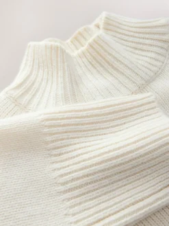 Discount Next Stand Neck Chunky Knit Jumper With Wool Ecru