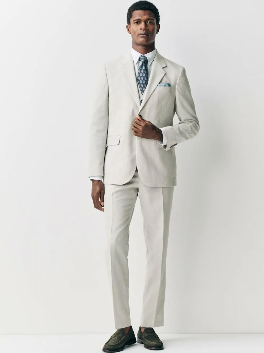 Next Ecru Tailored Fit Linen Blend Texture Suit Jacket^ Suits & Tuxedos