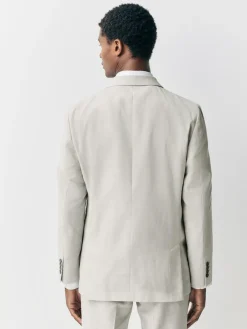Next Ecru Tailored Fit Linen Blend Texture Suit Jacket^ Suits & Tuxedos