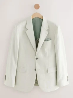 Next Ecru Tailored Fit Linen Blend Texture Suit Jacket^ Suits & Tuxedos