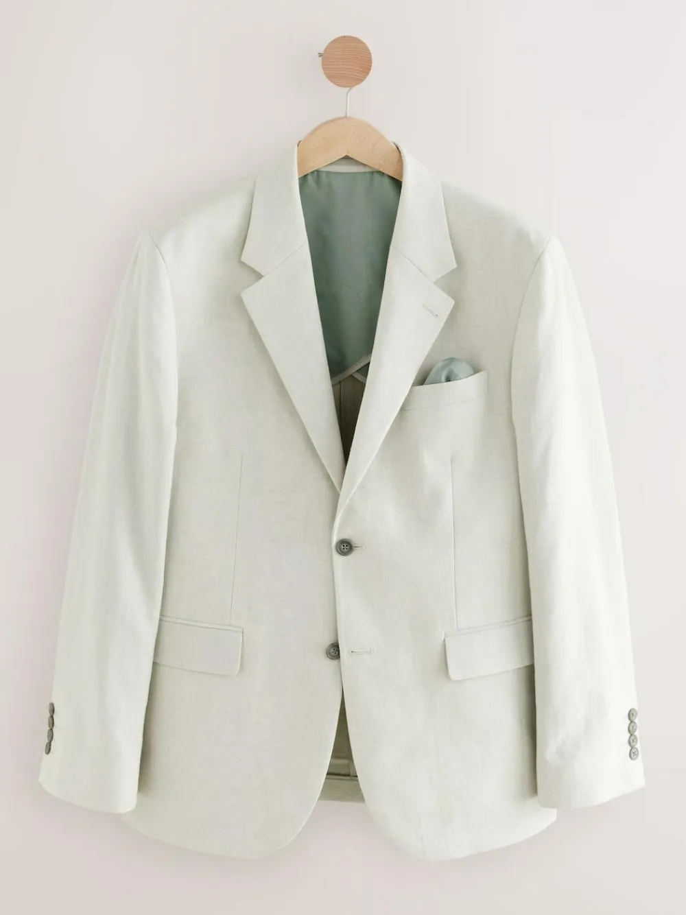 Next Ecru Tailored Fit Linen Blend Texture Suit Jacket^ Suits & Tuxedos