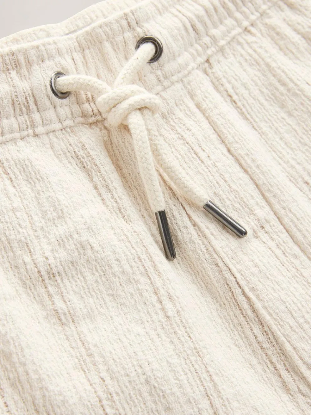 Next Ecru Textured Stripe Elasticated Waist Shorts^ Shorts