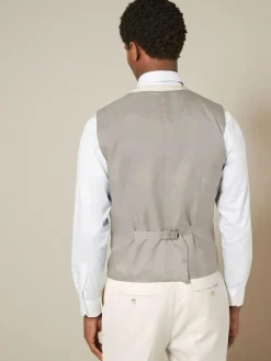 Next Ecru Textured Suit Waistcoat^ Vests