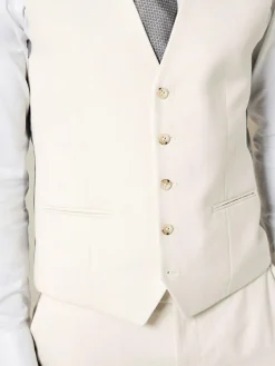 Next Ecru Textured Suit Waistcoat^ Vests