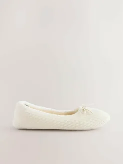 Next Velour Cord Ballet Slippers^Women All Night & Lounge|Slippers